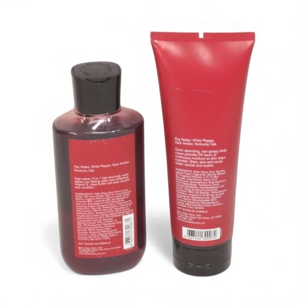Bath & Body Works BOURBON Men 2pc Set Body Wash + Ultra Shea Body Cream NEW